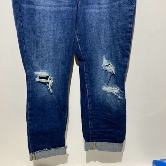 Old Navy Women's Distressed High Rise OG Straight Crop Midi Jeans Blue Size 16 - Picture 2 of 12